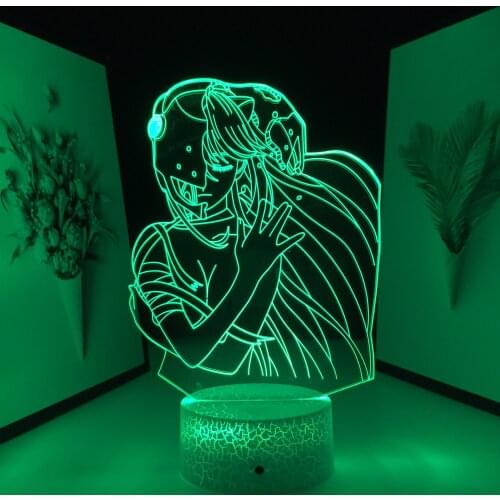 Elfen Lied Lucy Nyu Figure Desk Lamp 3D Lamp Acrylic LED Night Light for Child Gift Room Decorative Nightlight Manga Anime Lamp