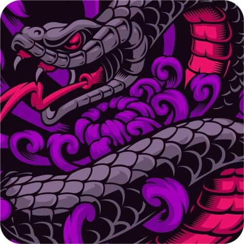 Purple mamba snake chrysanthemum viper snake flowers street car large displacement motorcycle stickers #741