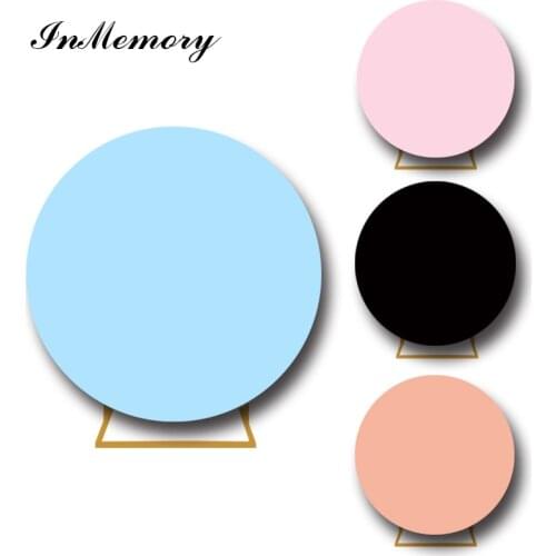 InMemory 8 Options Solid Color Round Backdrop Cover Birthday Baby Shower Wedding Photocall Boda Custom Background Circle Banner