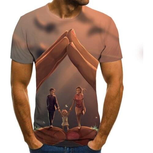 Aesthetic Artistic Palm Print 3D T-shirt Male Harajuku Fun Personality Print Streetwear T shirt Hip Hop Casual Men Tops T shirts