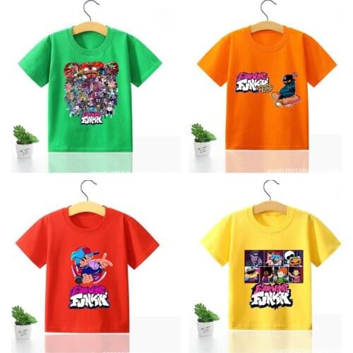 2021 Friday Night Funkin T Shirts FNF Children Digital Clothes Short Sleeve Summer Cotton Tops Boys Digital Birthday Girl Gift