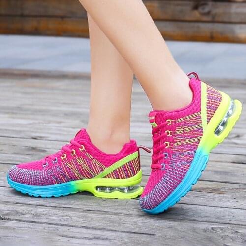 Air Cushion Running Fitness Shoes Fashion All-match Ladies Casual Sneakers Lightweight Comfortable Mesh Breathable Sports Shoes