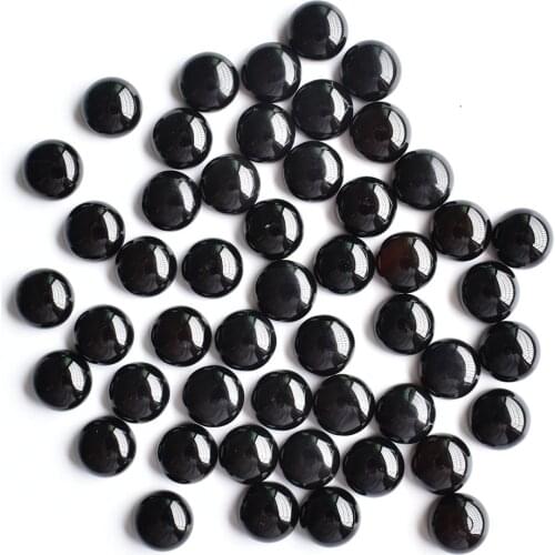 Wholesale 50pcs/lot fashion hight quality natural black onyx round cab cabochon beads for jewelry Accessories making 8mm free