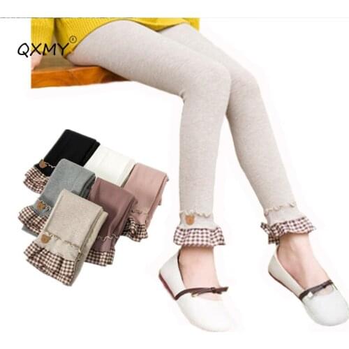 Girls Leggings Childrens Pants For Girls Trousers Candy Color Kids Leggings Teen Pants Cotton Lace Spring Autumn