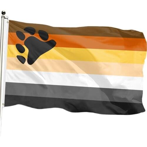 Rainbow Flag with dog footprint - 100% Super Polyester Material - Large Gay Pride Flag With Brass Grommets - Perfect Banner