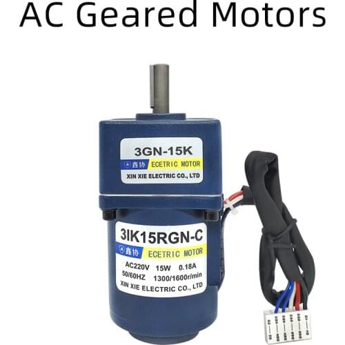 AC gear motor 220V Adjustable Speed Forward and Reverse Single-phase Gear Motor low Speed high Torque 15W With controller