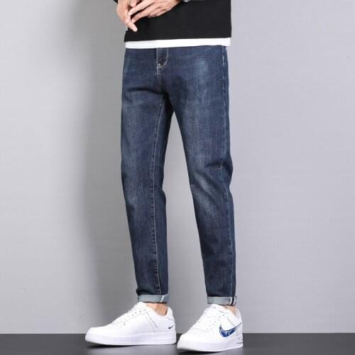 Mens Jeans Business Regular Straight Full Lenght Jean Casual Denim Trousers Elasticity Stretch Fabric Pant 9301