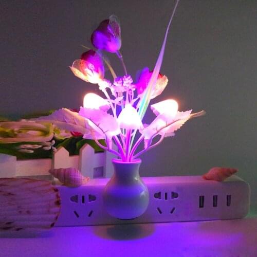 Creative Dream Wall Lamp Mushroom LED Night Light Inductive Plug in Electric Lamp AC110V 220V Night Lights for Baby Bulbs AC New