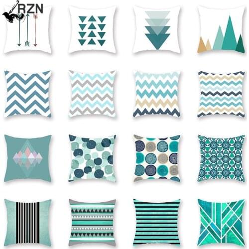 RZN Polyester Fiber Nordic Classic Geometry INS Style Pillow Cover Sofa Cushion Home Decorative Pillows Cover