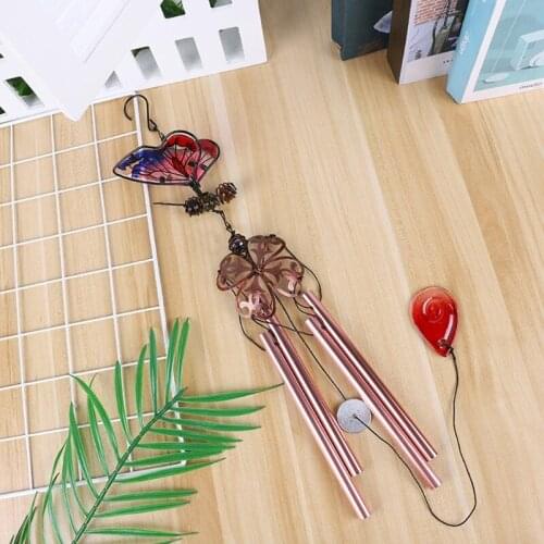 2021 New Indoor Outdoor Metal Wind Chimes 3D Butterfly Painted Ornaments for Garden Patio