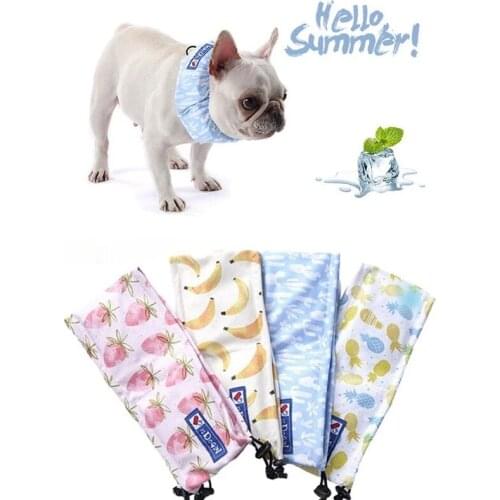 Instant Ice Cooling Dog Collar Carton Pictures Scarf For Pet Supplies Small Medium Bulldog Summer Sunstroke Refreshing Soft
