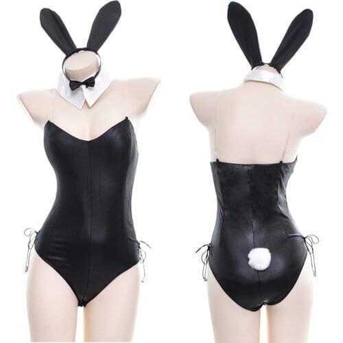 Sexy Cute Bunny Girl Faux Leather Material Rabbit Woman Set Good Quality Can Wear Out To Comic Show Kawaii Cosplay Bunny Costume