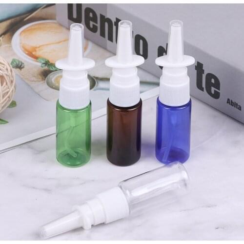 5pcs 15ML Empty Bottle Plastic Nasal Spray Bottles Pump Sprayer Mist Nose Spray Refillable Bottles For Medical