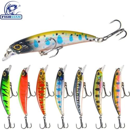 FISHSIAN Minnow Fishing Lures Slowly Sinking Bait Weights 4g Articulos De Pesca Isca Artificial Fake Fish Bait Bass Fishing Lure