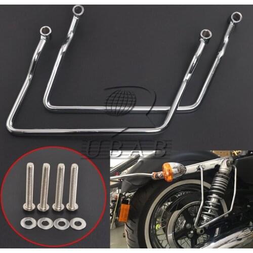 Universal Chrome Motorcycle 16cm Saddlebag Support Bar Luggage Guard Bracket for harley Honda Shadow Kawasaki Yamaha Suzuki