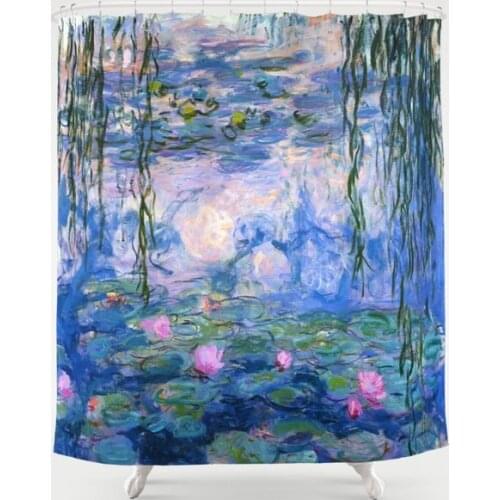 Water Lilies Shower Curtain Waterproof Bathroom Decorations Polyester Bathroom Shower Curtain