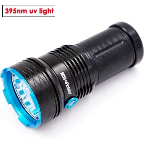 UV T6 395nm ultraviolet light 84W flashlight G12 high power led aluminum 12pc 365nm uv lamp black light torch power by 4x18650