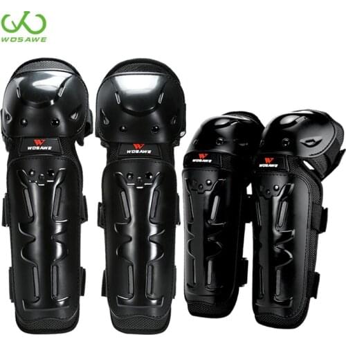 WOSAWE Cycling Riding Motocross Racing Sport Elbow Knee Shin Guard 4Pcs Pads Set Roller Skating Protector Elbow Knee Protector