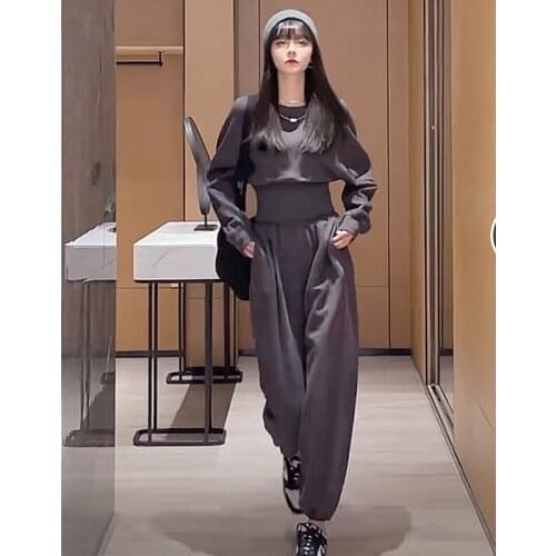 2 Piece Sets Womens Outfits Spring Blouse Women Shirt Long Sleeve High Waist Pants Wide Leg Womens Trousers Two Piece Set Formal