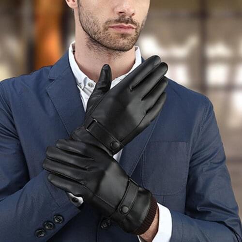 Soft 1 Pair High-quality Faux Leather Warm Soft Gloves Comfortable Warm Gloves Indeformable for Exercising