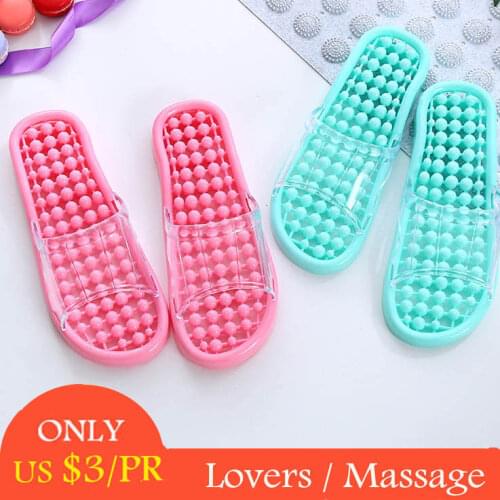 1PR Tranparent Bath Foot Slippers Men Rubber Home Shoes Brand Designer Sandal Flip Flops Flat Beach Slides Shoes High Quality