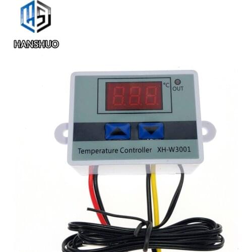 12V/ 24V/ 220V W3001 Digital LED Temperature Controller 10A Thermostat Control Switch Probe XH-W3001
