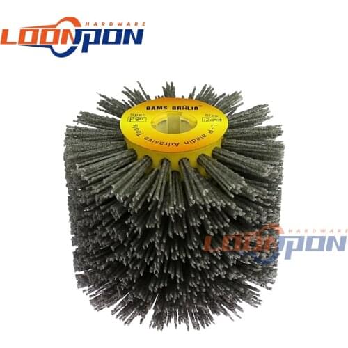 120x100x20mm Nylon Abrasive Wire Drum Polishing Wheel Electric Brush for Woodworking Metalworking 1pc