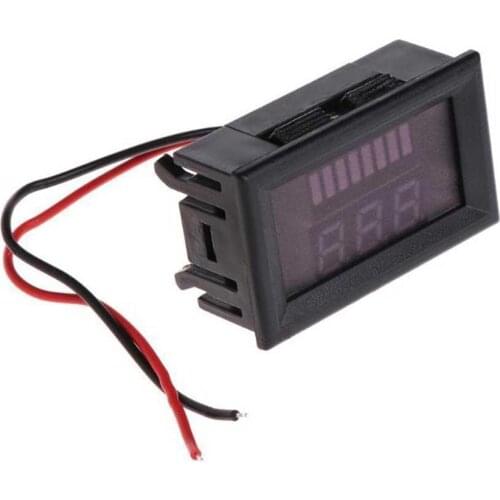 12V-60V Universal Automotive Marine Motorcycle LED Digital Voltmeter Electric Vehicle Gauge Voltmeter Fuel Battery Fuel Gau U8O6