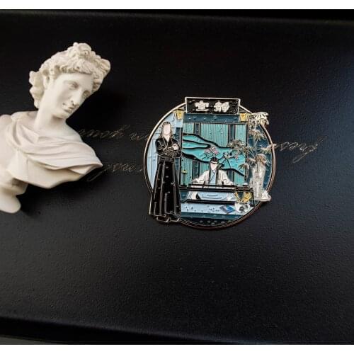 Anime The Untamed Wei Wuxian Lan Wangji Yibo Xiao Zhan Cosplay Metal Badge Button Brooch Pins Collect Bedge Decor gift