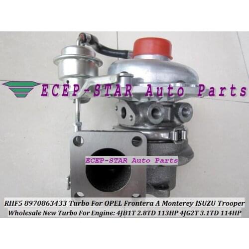Free Ship RHF5 VA430023 8970863433 Turbo Turbocharger For OPEL Frontera A Monterey A For ISUZU Trooper 4JB1T 4JG2TC 2.8L 3.1L