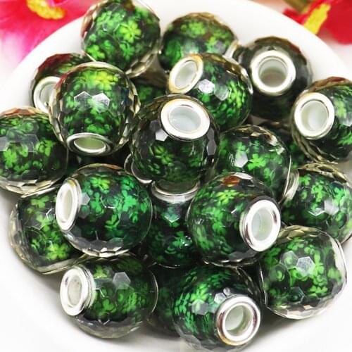 10Pcs 18mm Round Rondelle Loose Spacer Beads 5mm Large Hole Fit Pandora Bracelet Women Waist Beads Snake Chain Necklace Jewelry