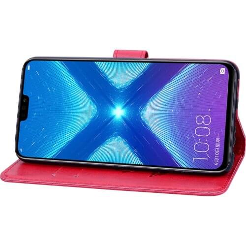 Cases For Huawei Honor 8X Phone Case Cover Luxury Anti-fall Plain PU Leather Magnetic Flip Wallet Leather For Honor 8 X Coque