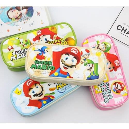 Super Mario pencil case large capacity Mario Bros animation game figure cartoon pencil case lead game pencil case birthday gifts