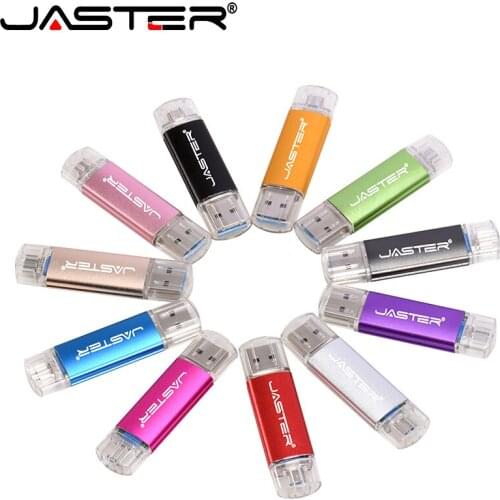 JASTER Free Custom LOGO USB 3.0 High-Speed Flash Drive 3.0 OTG USB Stick 128GB 64GB 32GB 16GB Portable Dual-Port Micro USB / PC
