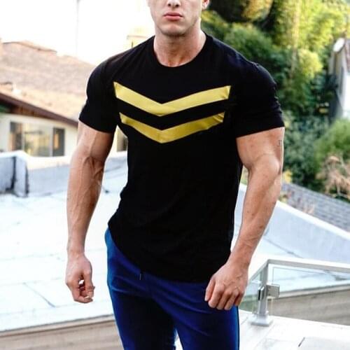 New Product Mens T-shirts Summer Fashion Slim Printed T shirts Breathable 2V Printed T-shirts Large Size Casual Tops