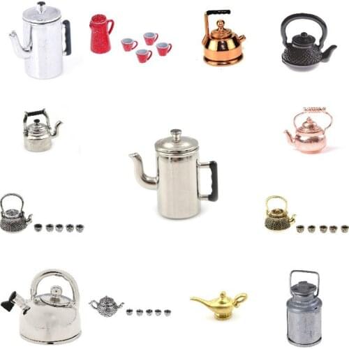 Ceramic Kettle Tea Pot Kitchen Model Simulation Furniture Toys Doll House Decoration Dollhouse Miniature Accessorie