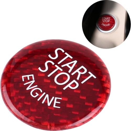 Red Carbon Fiber Car Engine Start Stop Button Switch Cover Trim Frame For BMW 1-7 Series X1 X3-X6 Car Styling