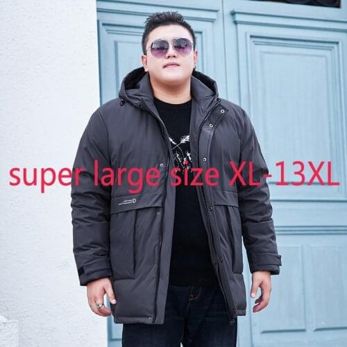 New High Quality Winter Thickened Warm Down Jacket Men Extra Large Hooded Oversized Coat Thick Casual Plus Size XL-11XL12XL13XL