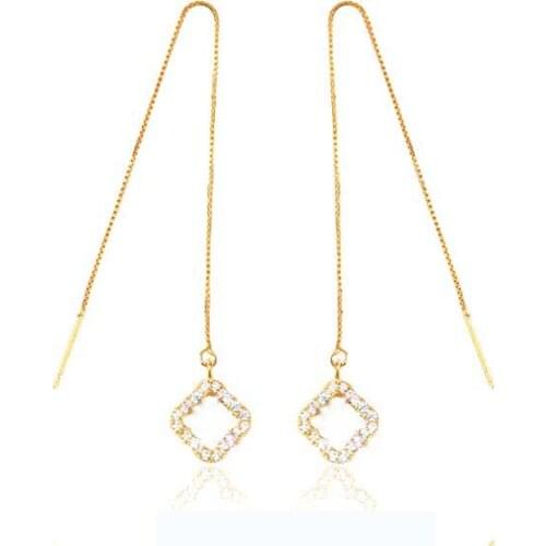 MADALENA SARARA Fashion Flower Elegant S925 Needle earrings AAA Zircon Inlaid earrings Drop Style 85mm