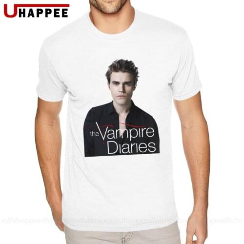 6XL Stefen Salvatore Vampire Diaries Tee Shirt Mens Punk Rock Short Sleeve O Neck Tshirt Men Luxury Brand 90S Retro Clothing
