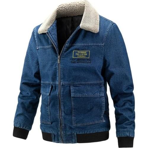 Winter Men Jean Jackets Thick Warm Denim Coats Male Cotton Paded Liner Denim Jackets Mens Fleece Overcoats Plus Size M-5XL