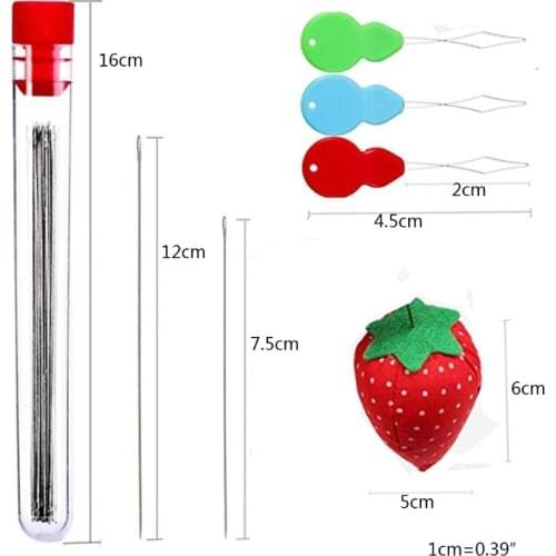 N7MF 47Pcs Seed Beading Needles Extra Fine Thin Long Straight Needle Jewelry Making