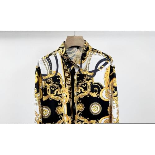 Europe Spring Autumn 2021 Fashion Mens High quality Long sleeves Shirts Top B059