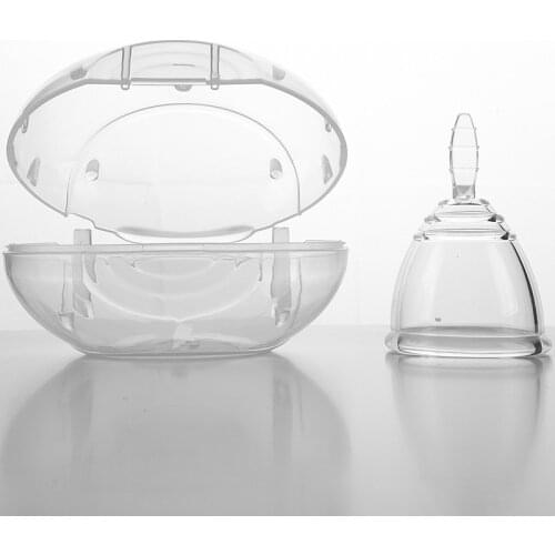 Wholesale New Grade Silicone Transparent Menstrual Cup Bare Neck Sanitary Bare Reusable Feminine Hygiene Product