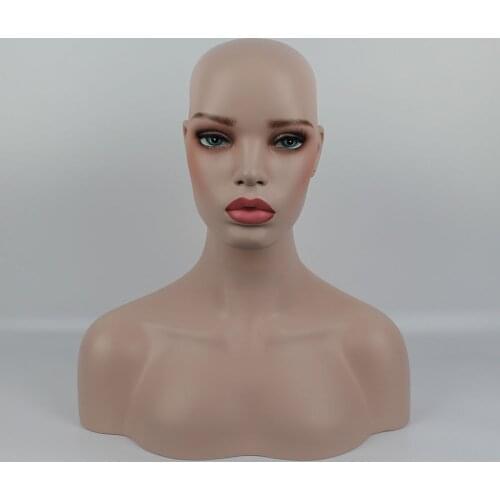 Fiberglass Realistic female mannequin dummy head bust,wig manikin heads display