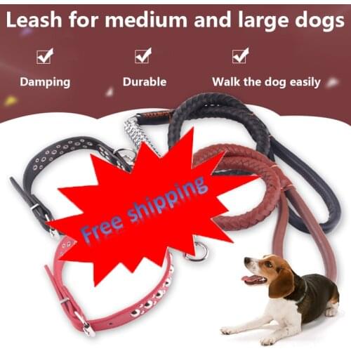 Pet Leash PU Material Dog Accessories Big Dog Sling Used for Outdoor Shepherd Dog Bulldog Schnauzer Harness for Medium Large