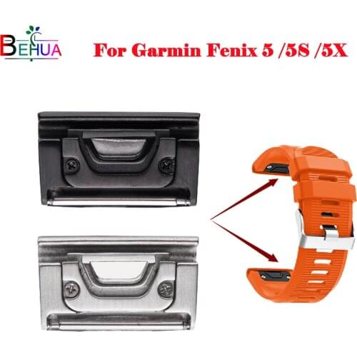 Connector For Garmin Fenix 5S 5X 5 Replacement Stainless Steel metal connector Black silver Optional For Garmin Fenix 5 /5S /5X