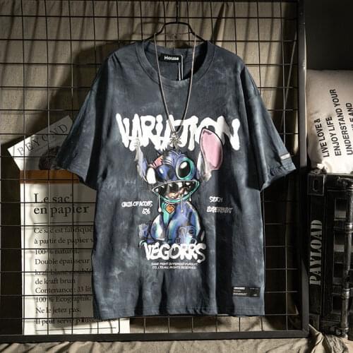 Loose-fitting large-size half-sleeve mens and womens tide brand short-sleeved casual Stiletto trend couple ins Japanese shirt