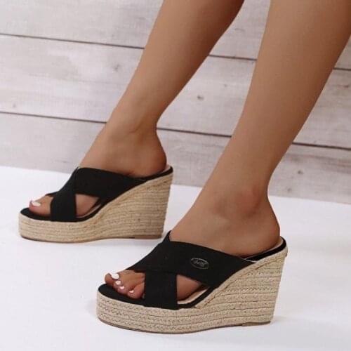 Slippers Summer High Heels Platform Women Sandals Ladies Wedges Muller Sandals Woman Beach Outwear Big Size 35-43