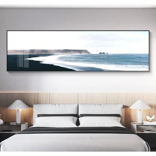 Modern Blue Seascape bedside canvas painting posters and print modern sky wall art pictures for living room bedroom home decor